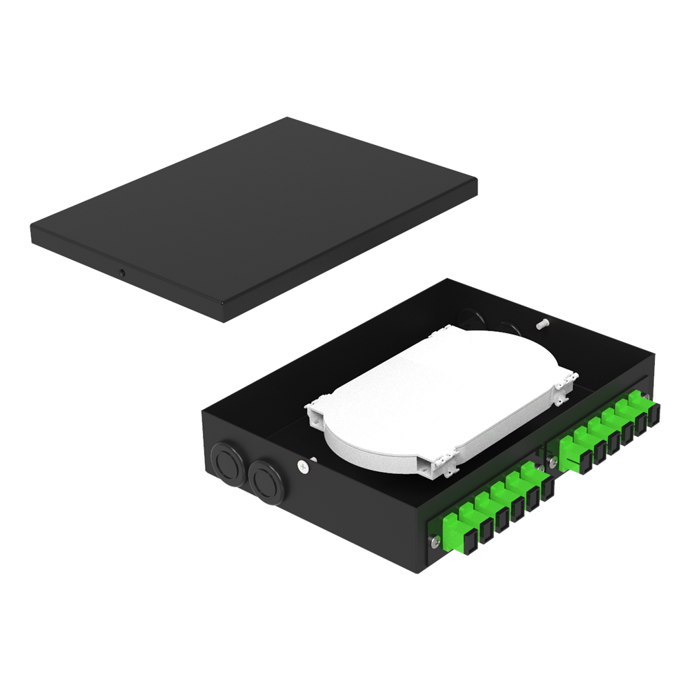 Mini Distribuidor Interno Óptico (DIO) com suporte para trilho DIN