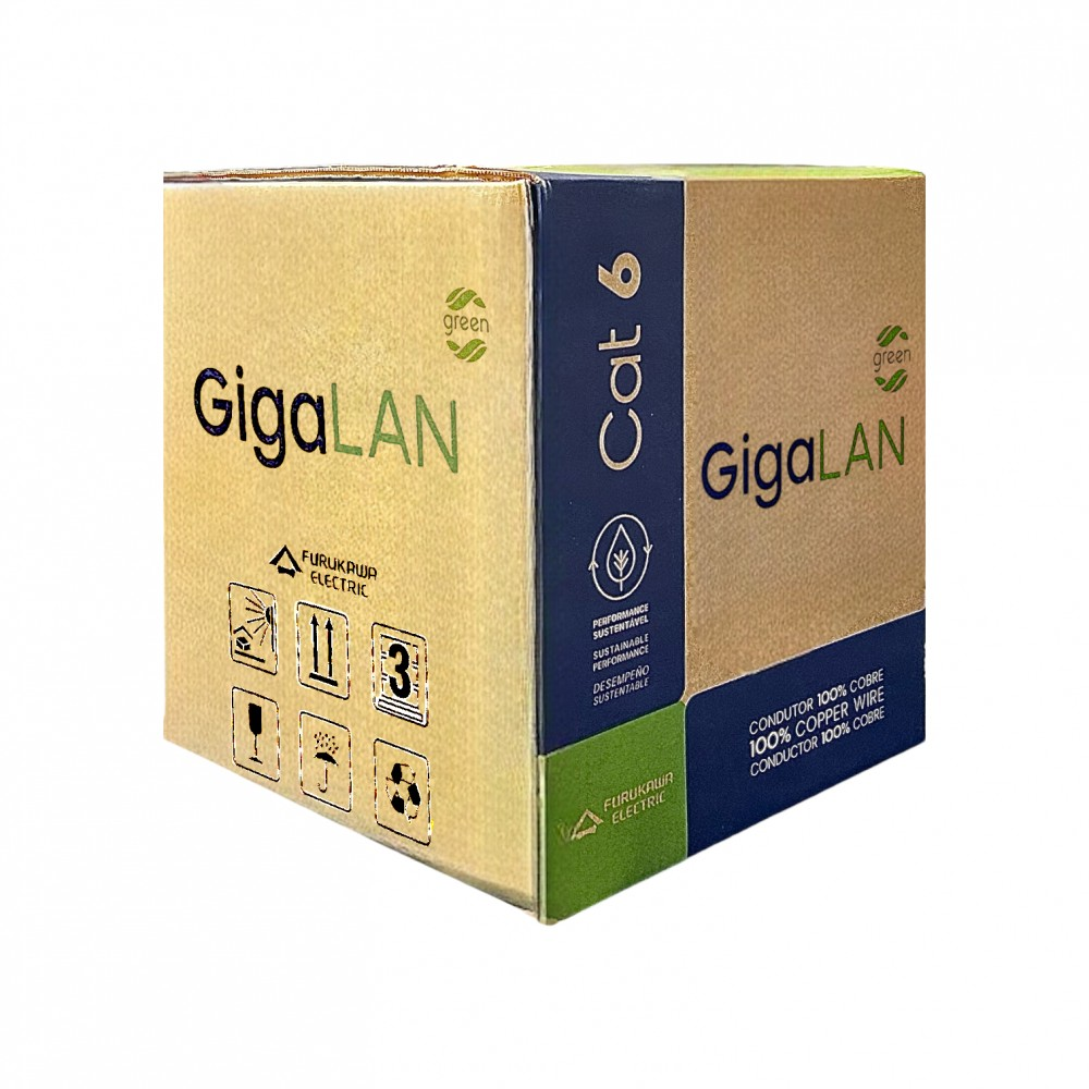 Cabo de Rede GIGALAN GREEN U/UTP 23AWGX4P Categoria 6 LSZH Furukawa