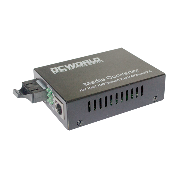 Conversor de mídia Gigabit Ethernet 10/100/1000 Dual Fiber DC World